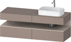 basalt matt / Nische taupe matt, mit Siphonausschnitt und Schürze / sonstige