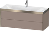 Duravit XViu c-bonded Waschtischunterbauset 1200 mm, 2 Schubkästen, champagner matt/leinen
