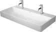 Duravit DuraSquare Möbel-Waschtisch 1000 mm, 2 Hahnlöcher, 1 Becken, ohne Überlauf, weiß