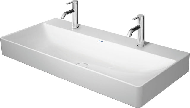 Duravit DuraSquare Möbel-Waschtisch 1000 mm, 2 Hahnlöcher, 1 Becken, ohne Überlauf, weiß