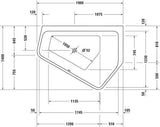 DURAVIT Paiova 5 Eckbadewanne 1900x1400 mm Weiß Rechts – 2-Sitzer mit Überlauf