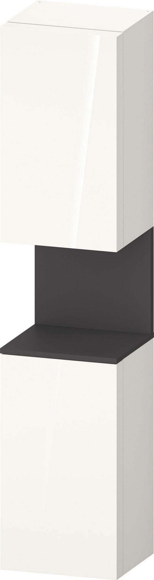 DURAVIT Qatego Hochschrank 400 mm Eiche Schwarz Matt – 2 Türen, Soft-Close, Tip-on