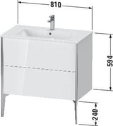 Duravit XVIU Waschtischunterbau 810 mm 2 Auszüge Nussbaum Mitte Korpus seidig-matt