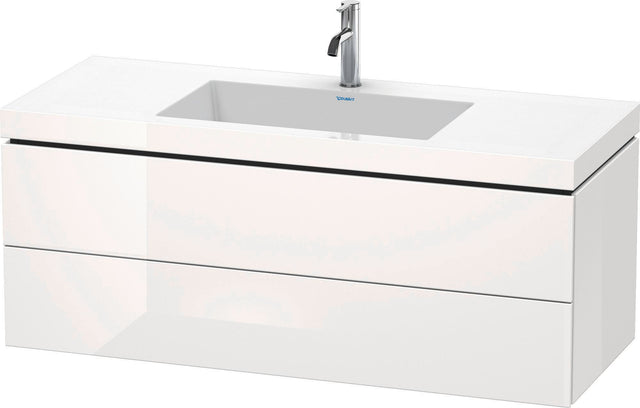 DURAVIT L-Cube c-bonded Waschtischset 1200 mm mit Vero Air Waschtisch, 2 Schubkästen, Basalt Matt
