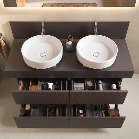 DURAVIT Balcoon Konsole 1400 mm mit Ausschnitt links – Elfenbein Matt