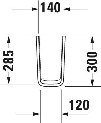 DURAVIT Halbsäule P3 Comforts für 233165, 233160, 233155, weiß