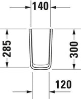 DURAVIT Halbsäule P3 Comforts für 233165, 233160, 233155, weiß