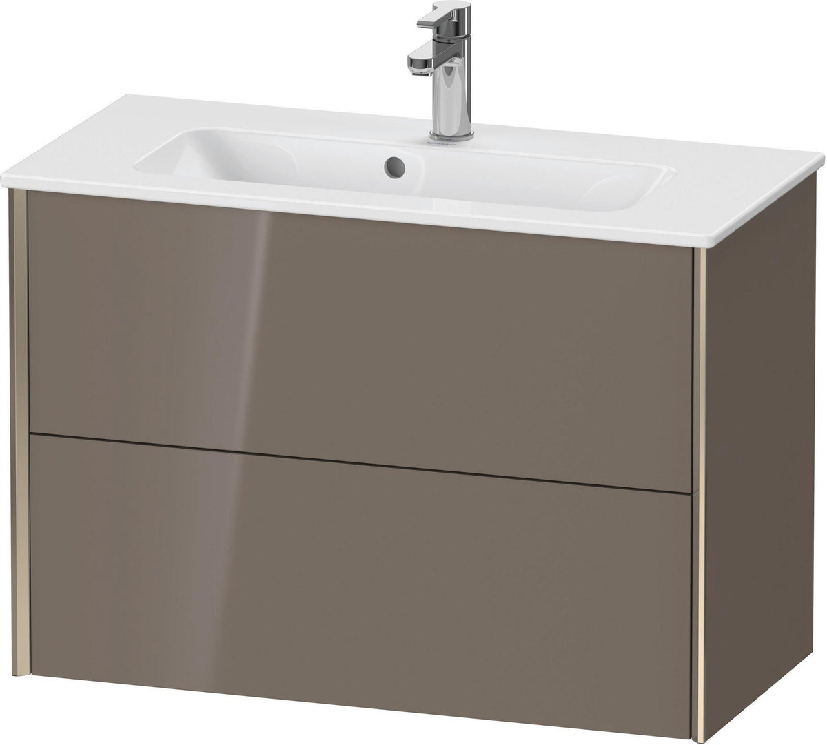 DURAVIT XViu Waschtischunterbau wandhängend 810 mm, 2 Schubladen, champagner matt/weiß matt