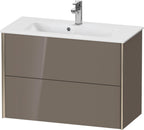 flannel grey hochglanz / Mitteldichte Faserplatte (MDF) / 2Schubk.,champ.matt/flan.grey