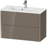 DURAVIT XViu Waschtischunterbau wandhängend 810 mm, 2 Schubladen, champagner matt/weiß matt