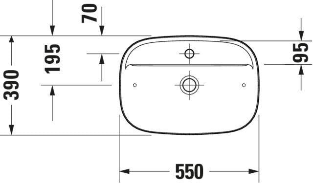 DURAVIT Zencha Aufsatzbecken 550 mm Weiß – mit Hahnlochbank, ohne Überlauf
