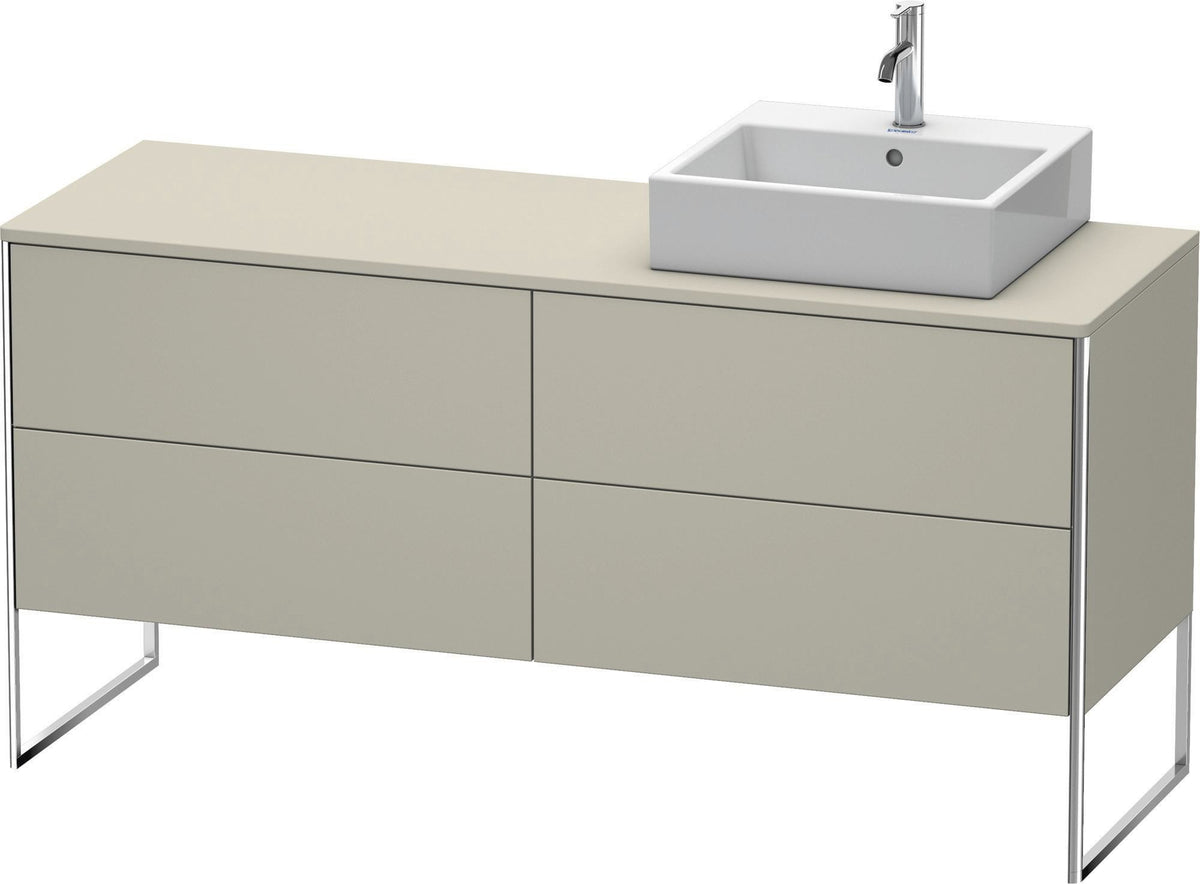 DURAVIT XSquare Waschtischunterbau bodenstehend 1600 mm betongrau matt mit 4 Auszügen
