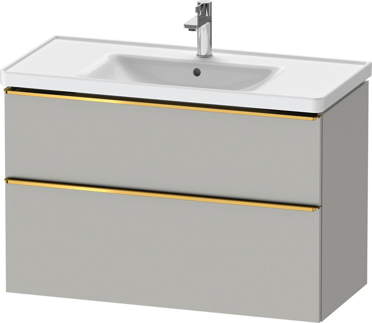 DURAVIT D-Neo Waschtischunterbau 984 mm betongrau matt mit Soft-Close und Bronze-Griff