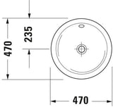 DURAVIT Einbauwaschtisch Architec 470 mm weiß mit Überlauf, ohne Hahnloch