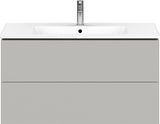 Duravit L-Cube Waschtischunterbau 1020 mm taupe matt – wandhängend, 2 Schubkästen, Tip-On