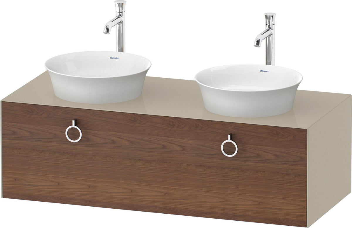 Duravit White Tulip Konsolenwaschtischunterbau 1300 mm Eiche mitte, 1 Auszug, weiß seidenmatt