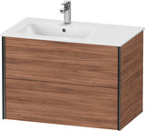 Duravit XViu Waschtischunterbau 810 mm wandhängend mit 2 Schubkästen, weiß matt, für Waschtisch links