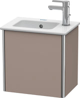 Duravit XSquare Waschtischunterbau 410 mm, 1 Tür links, Basalt Matt – Wandhängend mit Tip-On