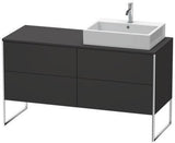Duravit XSQUARE Waschtischunterbau 1400 mm mit Fußgestell und Becken rechts