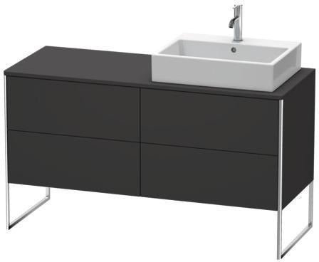 Duravit XSQUARE Waschtischunterbau 1400 mm mit Fußgestell und Becken rechts