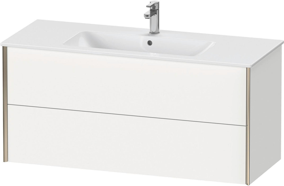 Duravit XViu Waschtischunterbau wandhängend 1210 mm, 2 Schubkästen, champagner matt/weiß matt
