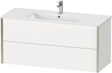 Duravit XViu Waschtischunterbau wandhängend 1210 mm, 2 Schubkästen, champagner matt/weiß matt