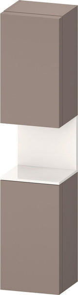 DURAVIT Qatego Hochschrank 400 mm Eiche Schwarz Matt – 2 Türen, Soft-Close, Tip-on