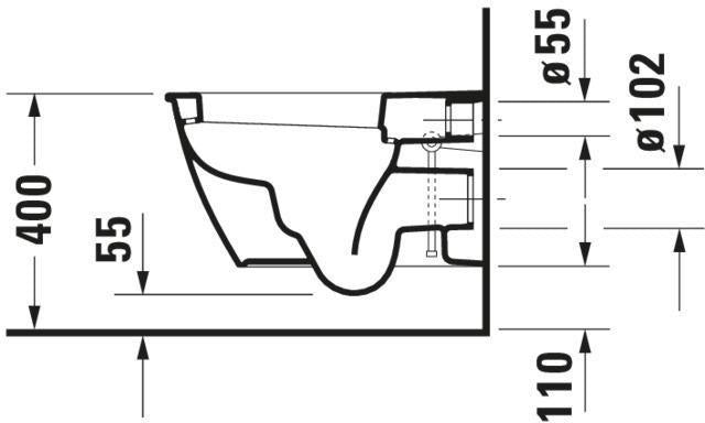 DURAVIT Wand-WC Darling New 540 mm Tiefspüler mit Durafix in Weiß