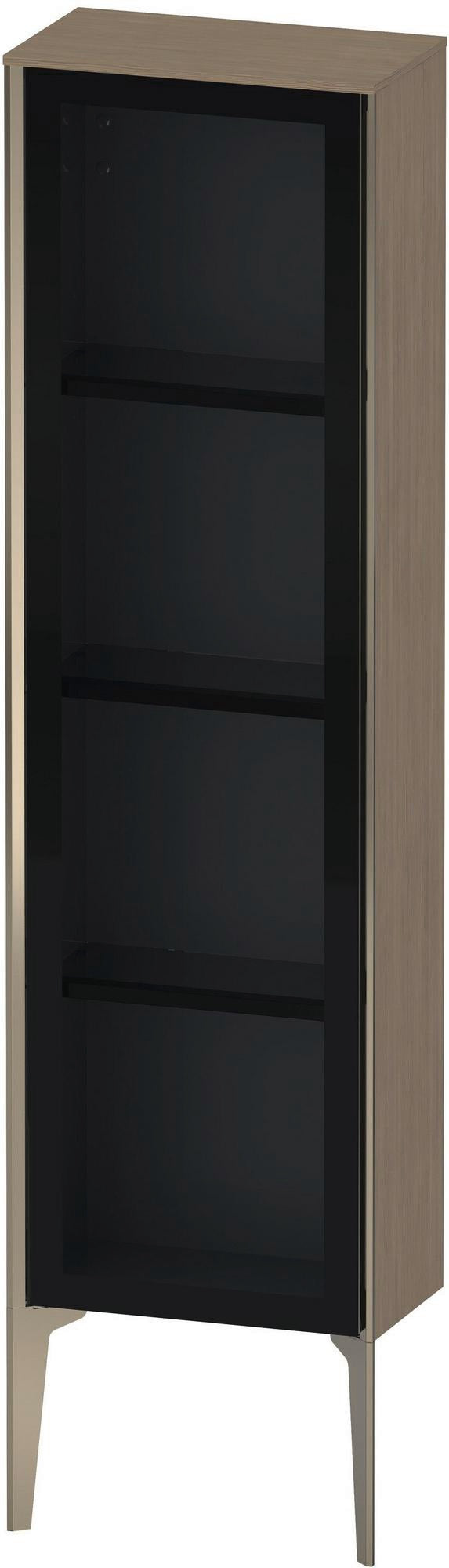 Duravit Halbhochschrank XViu Glastür 1330 mm Eiche Terra champagner matt