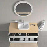 DURAVIT Happy D.2+ Konsolenwaschtischunterbau 1300 mm taupe supermatt mit Tip-On Technik und LED-Innenbeleuchtung