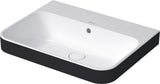 DURAVIT Aufsatzbecken Happy D.2 Plus 600 mm Weiß mit WonderGliss, Überlauf und Hahnlochbank