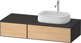 DURAVIT Zencha Konsolenwaschtischunterbau 1300 mm Eiche Anthrazit mit 2 Auszügen