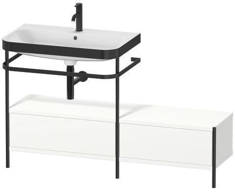 Duravit Waschtischset HAPPY D.2 PLUS 1400x490mm ein Hahnloch taupe supermatt