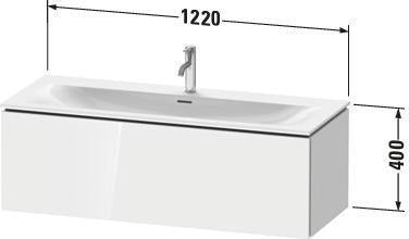 DURAVIT L-Cube Waschtischunterbau 1220 mm wandhängend mit 1 Auszug weiß matt