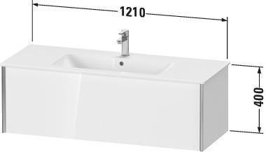 Duravit Waschtischunterbau XVIU 1210x400x480mm mit Einrichtungssystem Nussbaum mitte