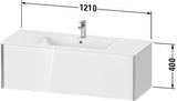 Duravit Waschtischunterbau XVIU 1210x400x480mm mit Einrichtungssystem Nussbaum mitte