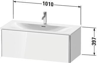 Duravit Waschtischunterbau XSQUARE 1010 mm wandhängend für Viu 234410 in Taupe Matt