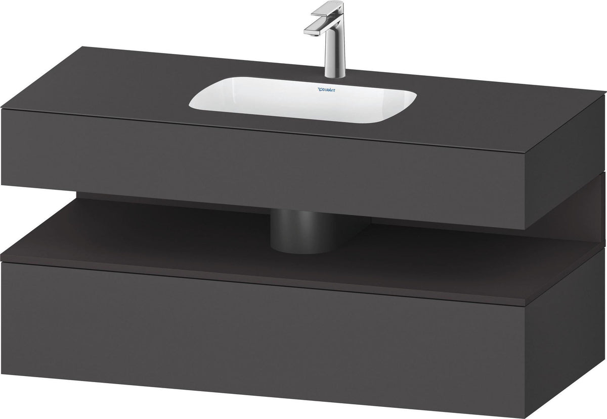 DURAVIT Qatego Studio F. A. Porsche Einbauwaschtisch mit Konsolenwaschtischunterbau 1200 mm Weiß Matt