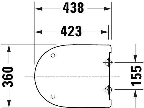 DURAVIT Univavo WC-Sitz D-Form tief 438 mm mit Absenkautomatik und Edelstahl-Scharnieren