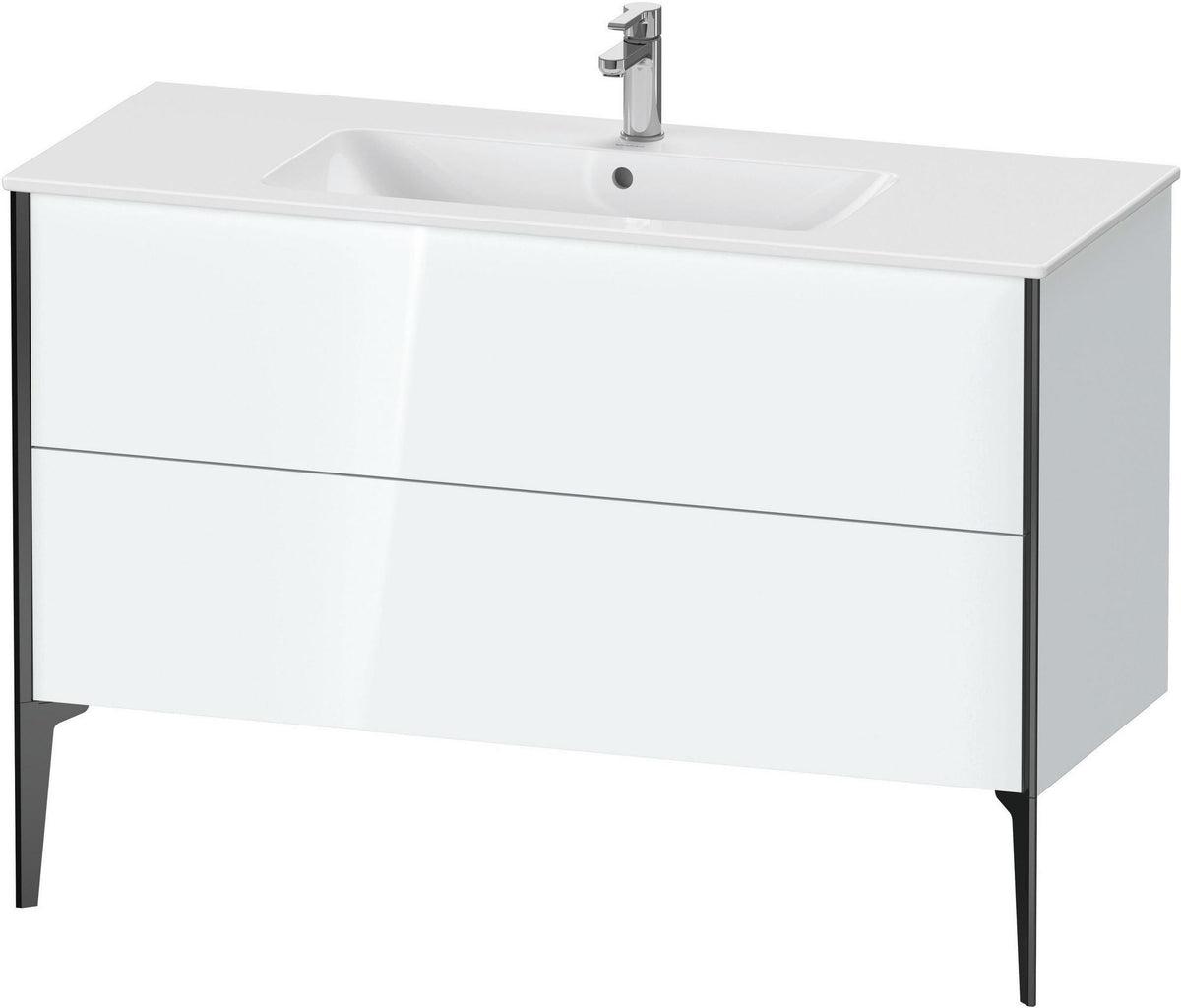 DURAVIT XViu Waschtischunterbau bodenstehend 1210 mm, 2 Auszüge, champagner matt/weiß matt