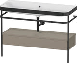 Duravit Happy D.2 c-bonded Waschtischset 1175 mm mit Metallkonsole & Schubkasten in Taupe