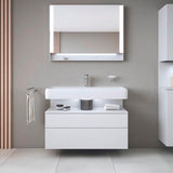 DURAVIT Qatego Hochschrank 400 mm, 2 Türen, weiß Hochglanz, Eiche Schw. Matt