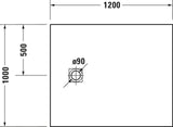 DURAVIT Sustano Duschwanne 1200x800x30 mm Mineralguss Dunkelgrau Matt – Bodenbündig & Flacher Einbau