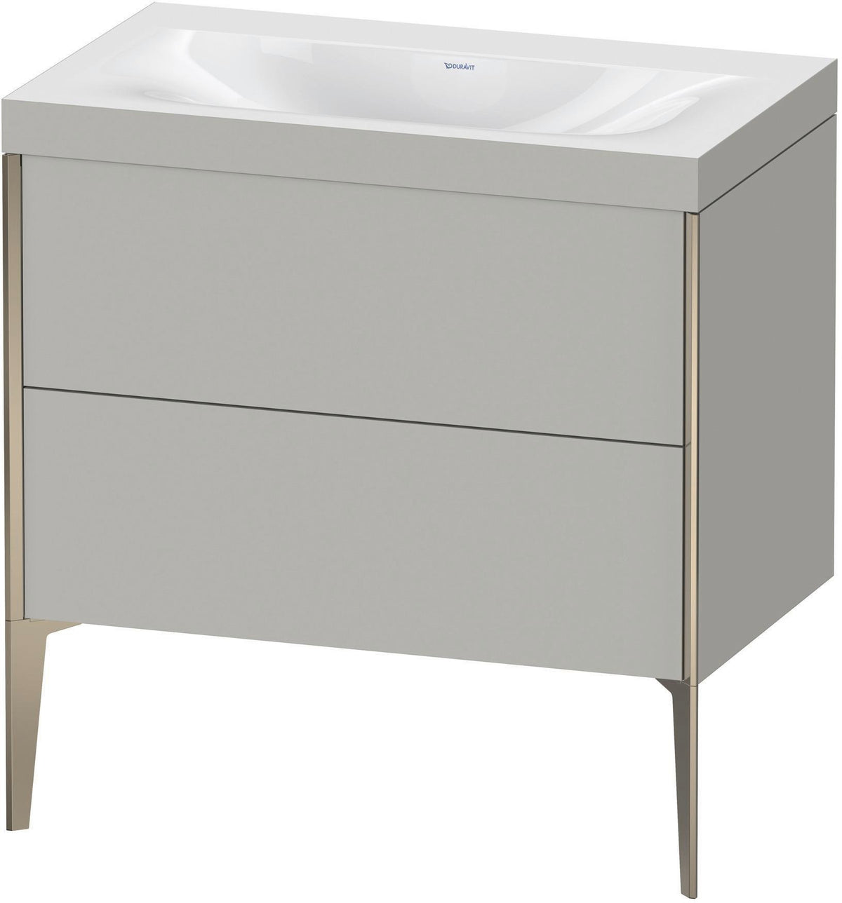DURAVIT XViu c-bonded Waschtischset 800 mm bodenstehend mit 2 Auszügen und Tip-on Technik