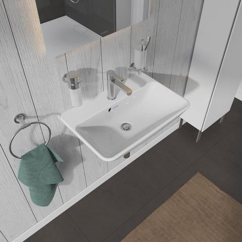 DURAVIT Waschtisch ME by Starck 600 mm Weiß Seidenmatt mit Überlauf und 1 Hahnloch