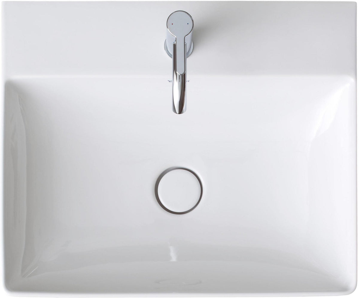 DURAVIT DuraSquare Waschtisch 500 mm weiß ohne Überlauf mit 1 Hahnloch für Möbelmontage