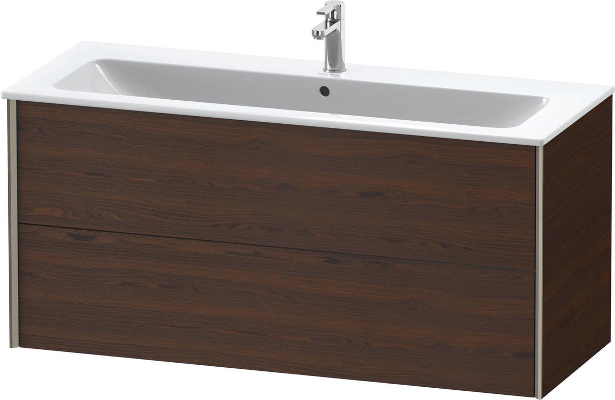 Duravit XViu Waschtischunterbau wandhängend 1210 mm, 2 Schubkästen, champagner matt/weiß matt