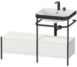 Duravit Waschtischset Happy D.2 Plus 1200x490mm ein Hahnloch taupe supermatt mit Metallkonsole