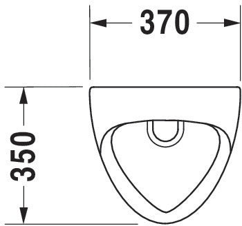 Duravit Urinal BEN 370x350mm mit Fliege, Zulauf hinten, weiß