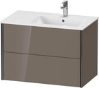 flannel grey hochglanz / Mitteldichte Faserplatte (MDF) / 2Schubk.,schwarz matt/flan.grey